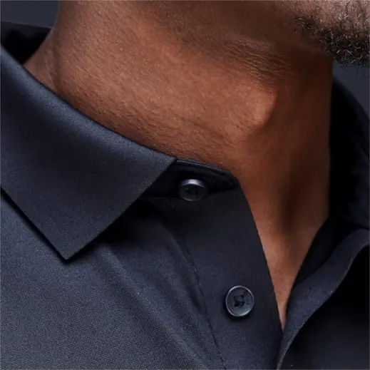 Mens Alex Varga Questana Seamless Golf Shirt Close Up Collar